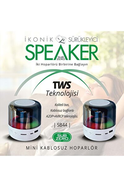 Genel Markalar SB44 TWS Bluetooth/Usb/Sd/Aux/Led Işık Ses Bombas