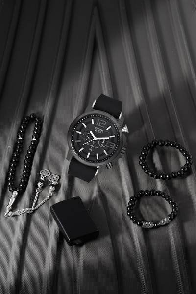 wesscollection Erkek Kol Saati Çakmak Tesbih ve Bileklik Seti