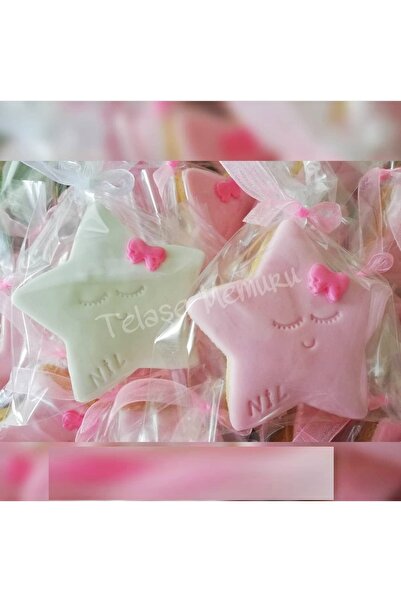 telaşe memuru 20 قطعة من بسكويت الأطفال حديثي الولادة، بقالب نجمة، باللونين ا...