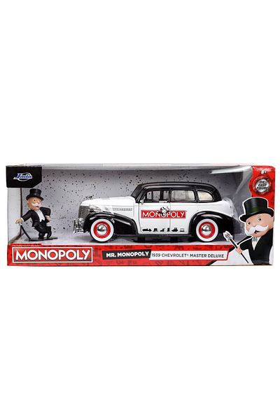 Simba JADA 1939 CHEVROLET MASTER DELUXE DIE-CAST CAR SET 1:24 SCALE AND MR MONOPOLY FIGURE
