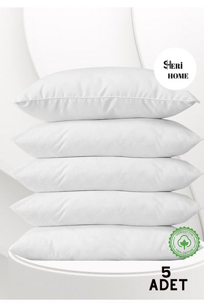 Sheri Home Tekstil Cotton 50x70 White Inner Lining, Zippered Pillow Case, 5-Piece Pillow Mattress NEWSHE8820