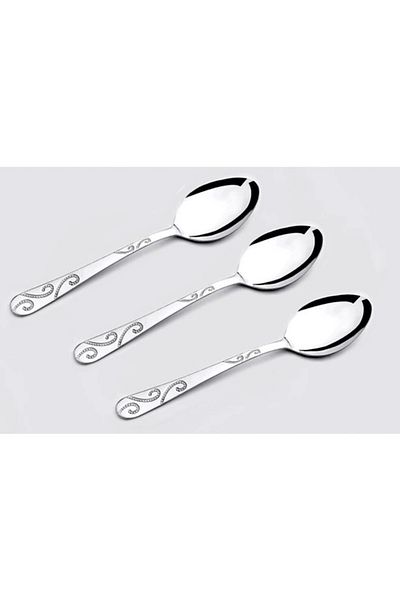 Tozanlı çelik Powdered Steel 12 Person Spiral Model Tablespoon