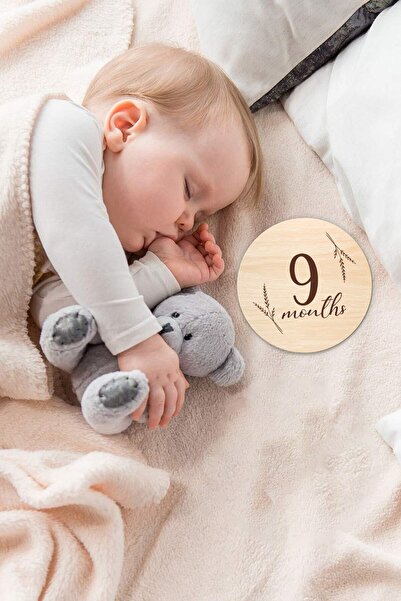 Enjoymydesign Aylık Bebek Kartları Wooden Milestone Cards İngilizce Bebek Anı...