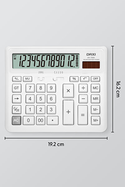 Daxi DX-7500 BÜYÜK BOY 12 HANELİ HESAP MAKİNESİ, MEKANİK TUŞ TAKIMI