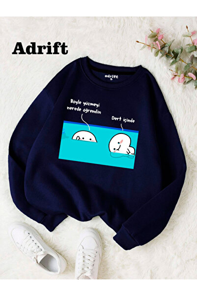 Adrift Dert Inside Kostebek Street Trend Design Harajuku/Gotic Bleumarin