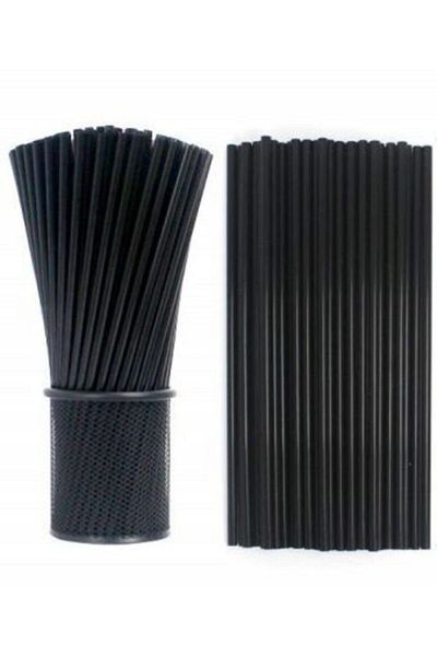 YALOVA AMBALAJ Black Plastic Frozen Straws - 500 Pieces