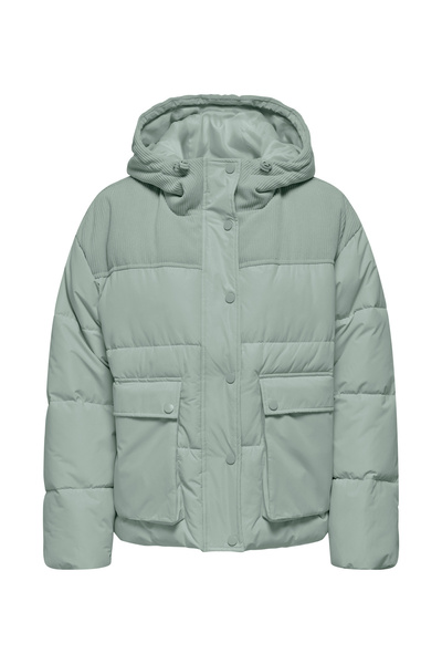 ONLY Yeşil Kadın Mont ONLSADIE CORD MIX PUFFER CC OTW