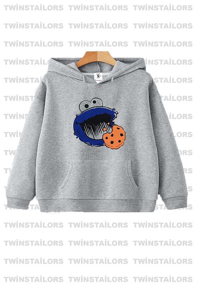 twins tailors Hanorac cu glugă pentru copii, unisex, cu imprimeu, pachet dublu, gri-roșu