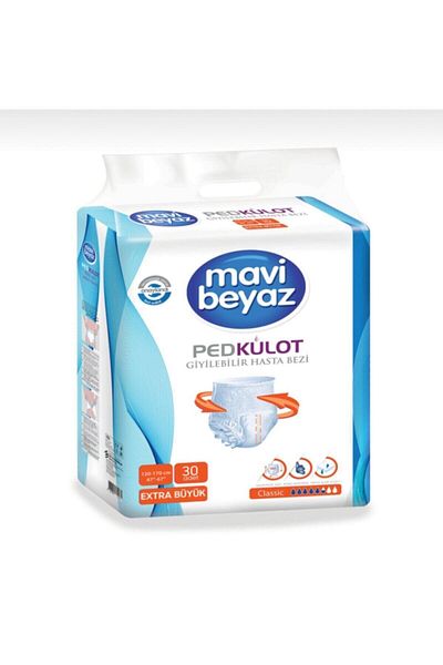 Evinizin Rüyası Blue White Pad Absorbent Panties Patient Diaper Xl Extra Large