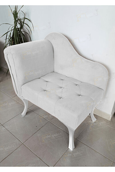 aldagelsin Yeni Model Tekli Köşe Koltuğu Josefin Bench Beyaz Ayak