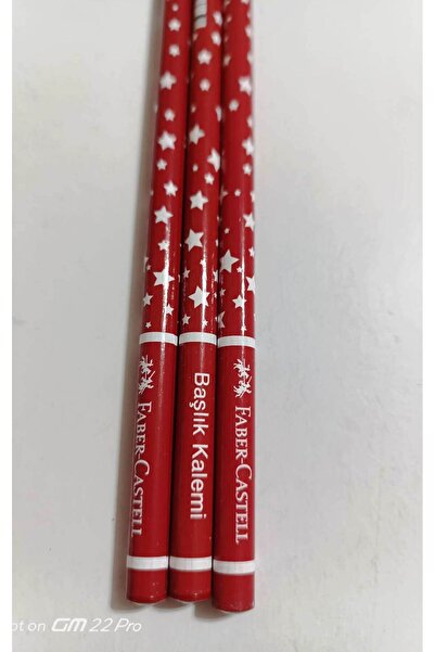 Faber Castell yıldız desenli kırmızı kurşun kalem (3 adet)