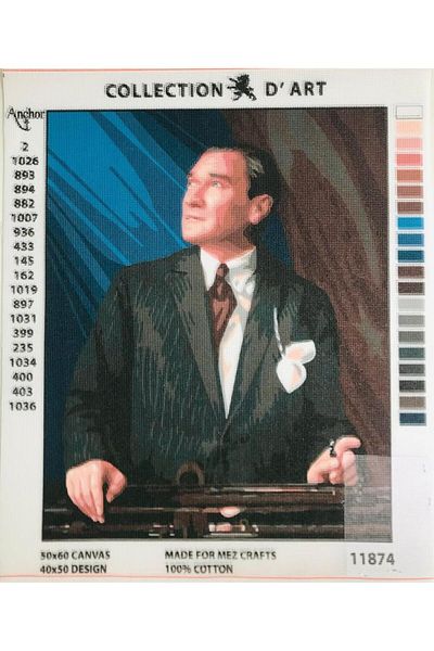collection d'art President Atatürk Patterned Tapestry Kit (11874) 40x50cm (IP INCLUDED)