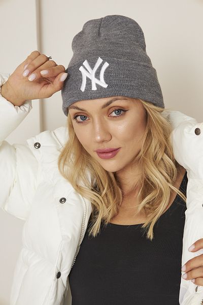 Eke Tekstil Gray Unisex Nylon Embroidery Detailed Soft Textured Knitwear Beret