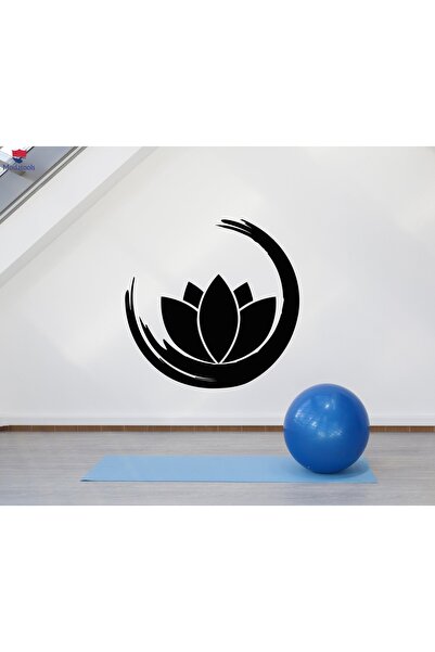 Modatools Oturma Odası Yatak Odası Duvar Sticker Zen Enso Om Lotus Çiçeği Tom...