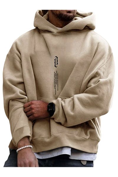 BENROMA Unisex φούτερ Oversize με στάμπα VERTICAL