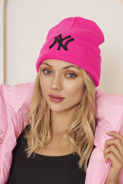 Eke Tekstil Fuchsia Unisex Nylon Embroidery Detailed Soft Textured Knitwear Beret