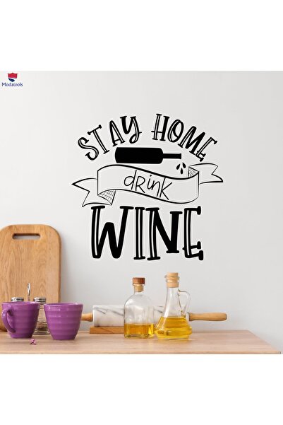 Modatools Oturma Odası, Ofis Dükkan Duvar Sticker Evde Kal İçecek Şarap Dolab...