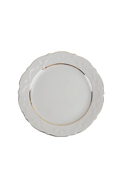 Porland Queen Gold Gilded Flat Plate 21 cm - One Piece