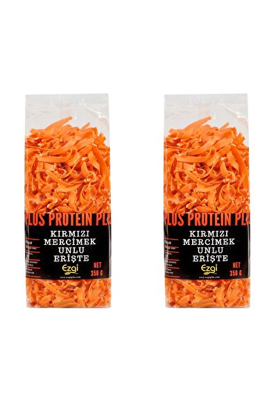 Ezgi Vegan Kırmızı Mercimek Unlu Çubuk Erişte 350 G X 2li Set