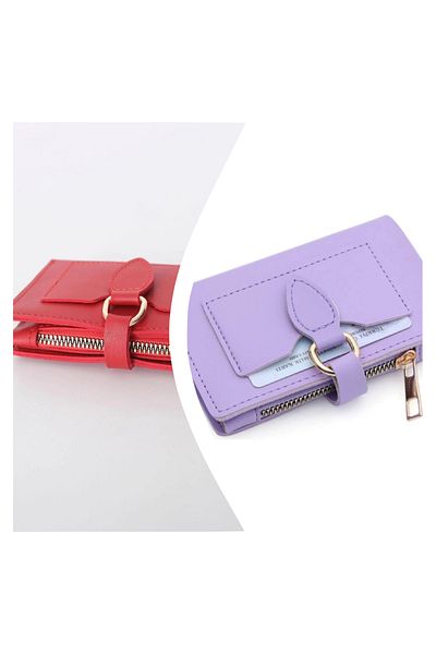 Everglow Jewelry Portofel de damă cu cataramă și închidere cu snap roșu