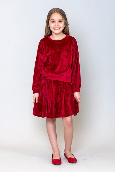 incity Girl's Velvet Skirt with Flounces