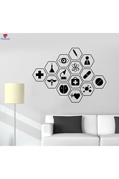 Modatools Dekorasyon Duvar Sticker Logo Sağlık Kliniği Hastane Eczane Çıkartm...