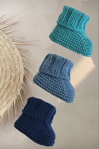 EFFE Pack of 3 Cotton Knitted Booties