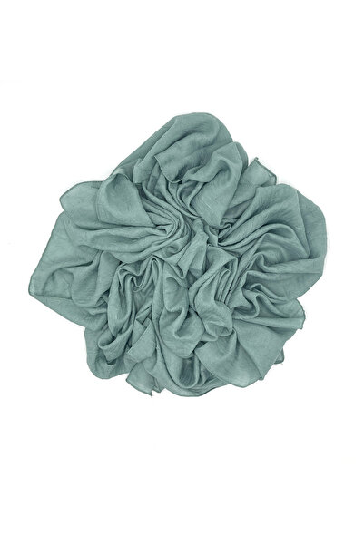 nazipek Pamuklu Su Yeşili Bambu Kraş Eşarp Yüksek Kalite Yazma 100x100cm Over...