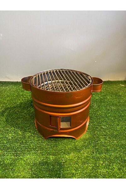 GÖKTÜRKMANGALLARI 21 cm 3 Kapaklı Bakır Boyalı Yuvarlak Mangal