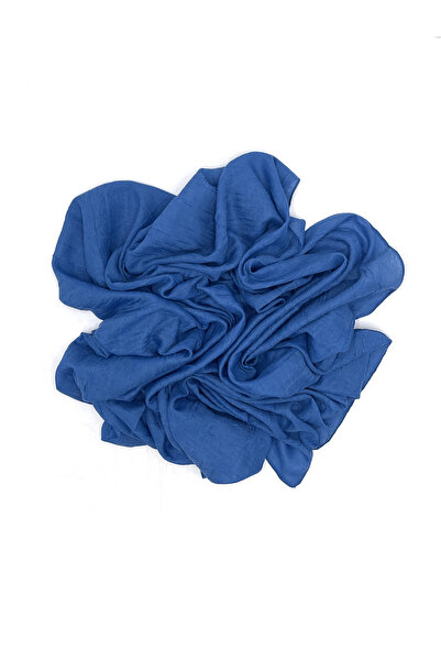 nazipek Pamuklu Indigo Mavisi Bambu Kraş Eşarp Yüksek Kalite Yazma 100x100cm ...