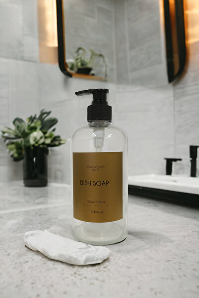 Binbirdemet Прозрачен стъклен дозатор за течен препарат за миене на съдове