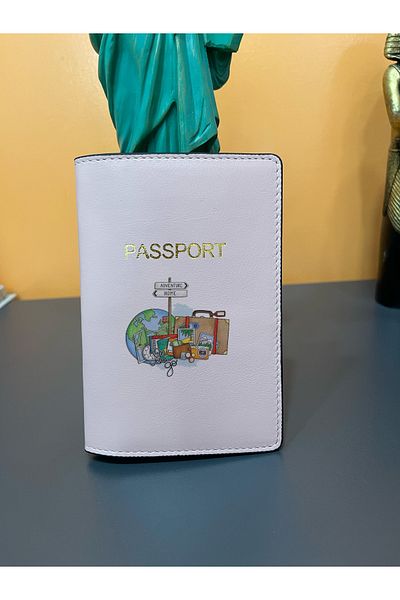 Seyahataksesuar Cartoon themed leather passport cover