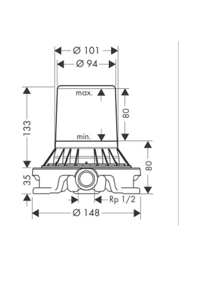 Hansgrohe Axor Floor Bathroom-Tub Battery Inner Set 10452180