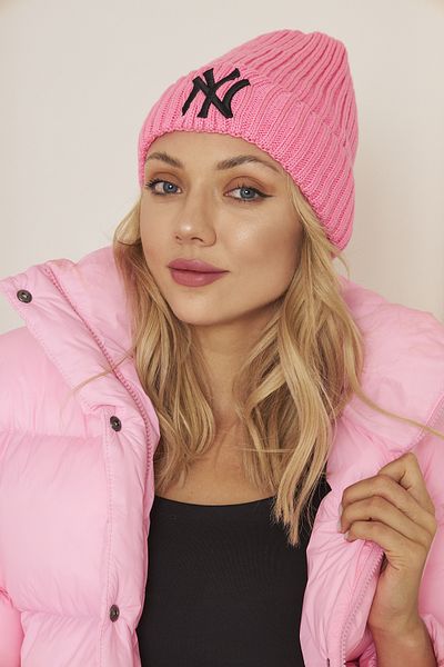 Eke Tekstil Pink Unisex Nylon Embroidery Detailed Soft Textured Thessaloniki Knitwear Beret
