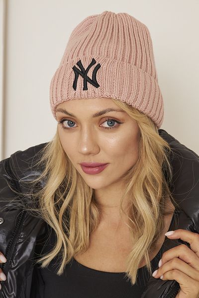 Eke Tekstil Powder Unisex Ny Embroidery Detailed Soft Textured Thessaloniki Knitwear Beret
