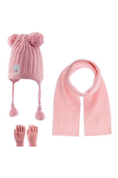 Kitti 4-8 Years Old Baby Girl & Child Scarf, Beret, Gloves Set of 3