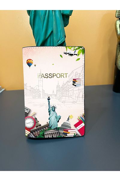 Seyahataksesuar Freedom Memorial Themed Leather Passport Cover