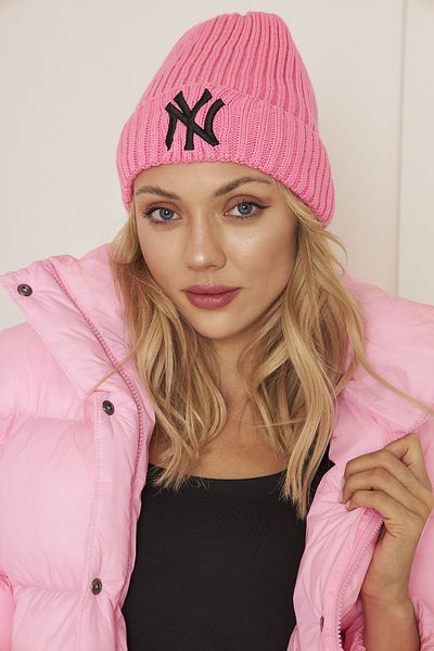 Eke Tekstil Pink Unisex Nylon Embroidery Detailed Soft Textured Thessaloniki Knitwear Beret