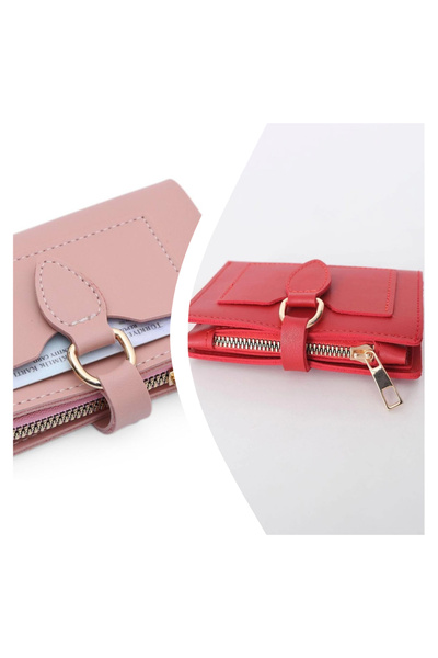 Everglow Jewelry محفظة نسائية بإبزيم وسحاب للإغلاق