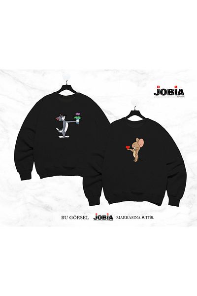 Jobia Outdoors Γυναικείες άντρες Floral Tom and Jerry Printed Lover Συνδυασμός με λαιμόκοψη 3 κλωστών Raster 2 τεμαχίων