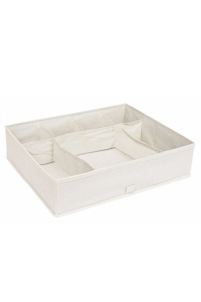 Binbirreyon 7 Compartment Drawer Organizer Compartmentalized Box Supported Cream 44x35x11cm Dd028