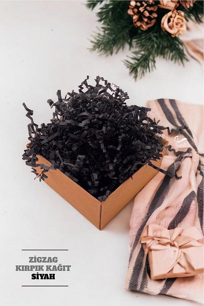 t tuğset etiket Shredded Scrap Paper Z Zigzag Pelur Scrap Paper 100 gr Black Color Ornament Filling Material Paper -T5
