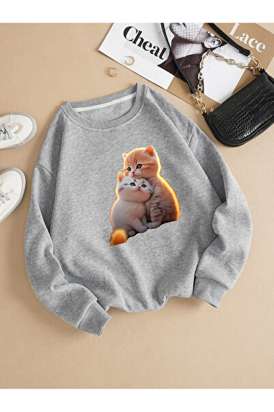 Adrift Βαμβακερό φούτερ Kedicikler Colorful Oversize με λαιμόκοψη ποδηλάτου σ...