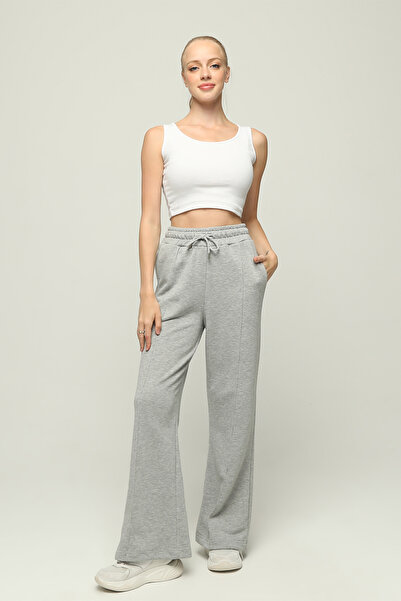 Owut Collection Šedé kalhoty volného střihu s měkkou texturou