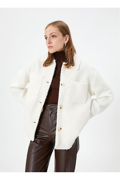 Koton Standard Off-White Women's Jacket 4WAK20101EW
