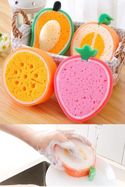 Duffa إسفنجة أطباق ناعمة على شكل فاكهة - لتنظيف المسح