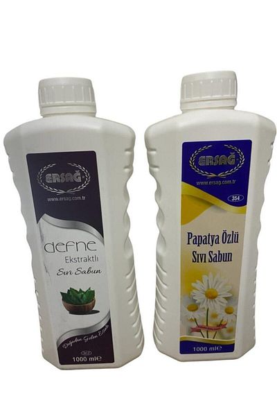 Ersağ Laurel Extract Liquid Soap 1000ml + Chamomile Extract Liquid Soap 1000ml