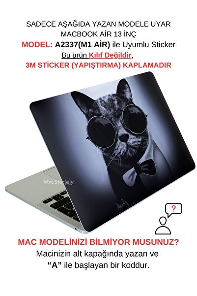 Mcstorey Macbook Air M1 Kılıf 13inç Sticker Yapıştırma A2337 Ile Uyumlu Koruyucu Laptop Kaplama Cat01nl