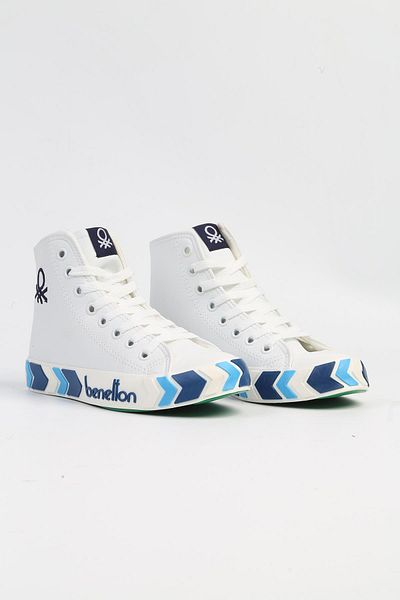 Benetton ® |   BN-30721 - 3374 Alb Bleumarin - Pantofi sport pentru femei