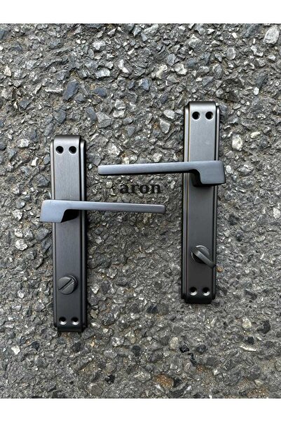 ARON SOFUOĞLU PRİZMA MODEL LÜX ANKA AYNALI (MAT ANTRASİT) BANYO-WC (SOL) KAPI KOLU ALÜMİNYUM / ÇELİK